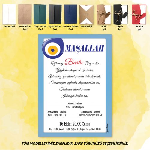 Mert Sünnet Davetiye 0309 - Nazar Boncuk Tasarımlı Sünnet Davetiyesi Modelleri Mert Sünnet Davetiye 0309 - Nazar Boncuk Tasarımlı Sünnet Davetiyesi Modelleri - Otuz9 Reklam