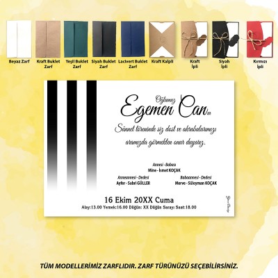 Mert Sünnet Davetiye 0321 - Taraftar Tasarım Sünnet Davetiyesi