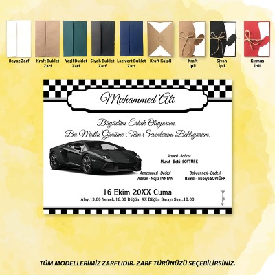 Mert Sünnet Davetiye 0323 - Taraftar Tasarım Sünnet Davetiyesi