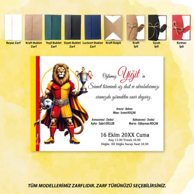 Mert Sünnet Davetiye 0332 - Taraftar Tasarım Sünnet Davetiyesi