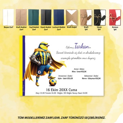 Mert Sünnet Davetiye 0333 - Taraftar Tasarım Sünnet Davetiyesi