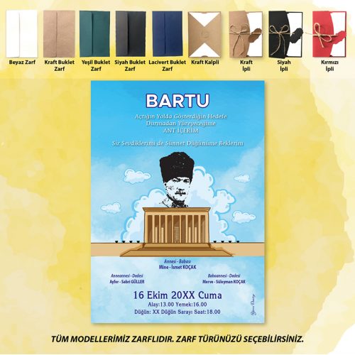 Mert Sünnet Davetiye 0801 - Atatürk Tasarımlı Davetiye Modelleri Mert Sünnet Davetiye 0801 - Atatürk Tasarımlı Davetiye Modelleri - Otuz9 Reklam