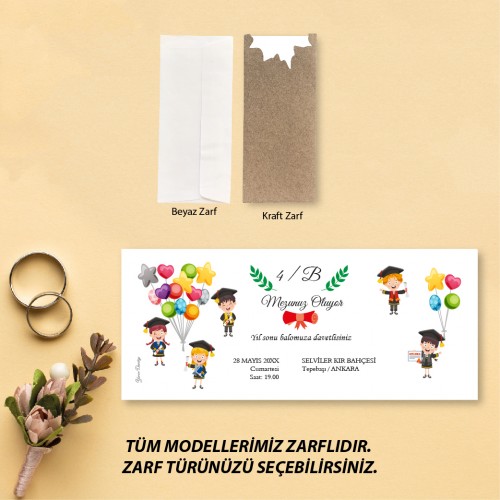 Mezuniyet Davetiyesi - Yaren Davetiye