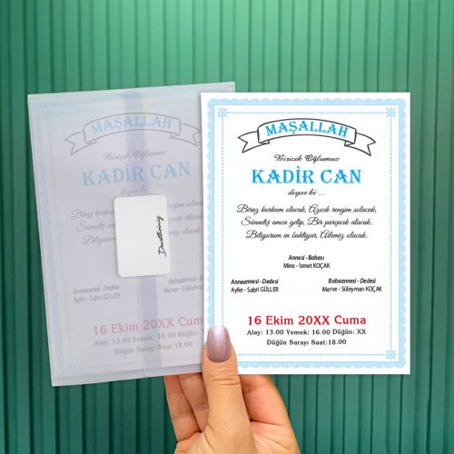 Şeffaf Zarflı Sünnet Davetiye 729 Şeffaf Zarflı Sünnet Davetiye 729 - Otuz9 Reklam