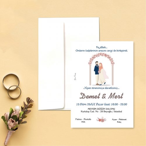 Otuz9 Davetiye 0111 - Tesettürlü Gelin Damat Tasarım Otuz9 Davetiye 0111 - Tesettürlü Gelin Damat Tasarım - Yaren Davetiye