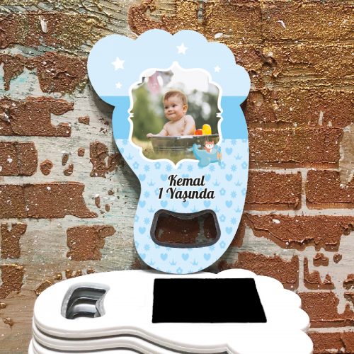 Ayak Açacaklı Magnet 2002 - Erkek Bebek Resimli Magnet - Yaren Davetiye