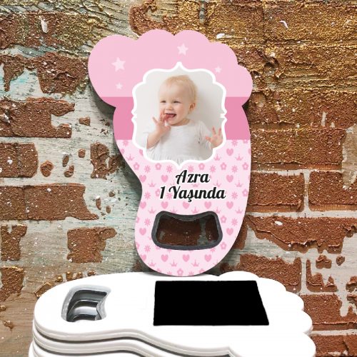 Ayak Açacaklı Magnet 2003 - Kız Bebek Resimli Magnet - Yaren Davetiye