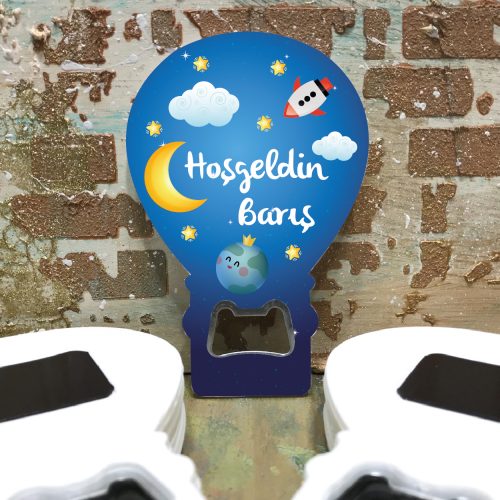 Balon Açacaklı Magnet 151 - Uzay Temalı Hediyelik Magnet - Otuz9 Reklam