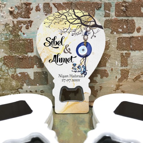 Balon Açacaklı Magnet 0205 - Nazar Boncuklu Nişan, Söz Hatırası Hediyelik - Yaren Davetiye