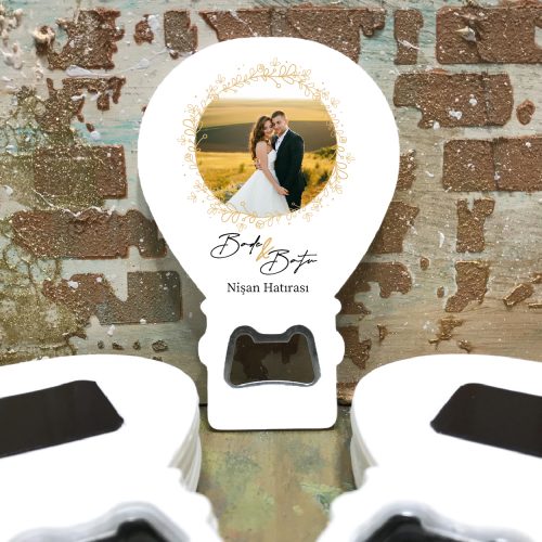 Balon Açacaklı Magnet 0206 - Fotoğraflı Nişan, Söz, Nikah, Düğün Hediyelik - Otuz9 Reklam