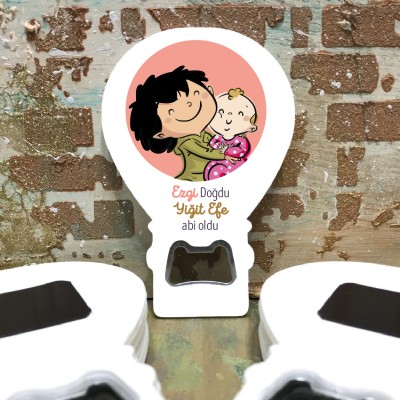 Balon Açacaklı Magnet 211 - Kardeş Yenidoğan Hediyelik Magnet