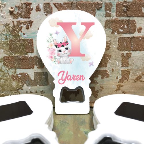 Balon Açacaklı Magnet 253 - Sevimli Tavşan Harf Tasarım Balon Açacaklı Magnet 253 - Sevimli Tavşan Harf Tasarım - Otuz9 Reklam