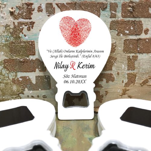 Balon Açacaklı Magnet 0323 - Parmak İzi Kalpli Hediyelik Magnet - Otuz9 Reklam