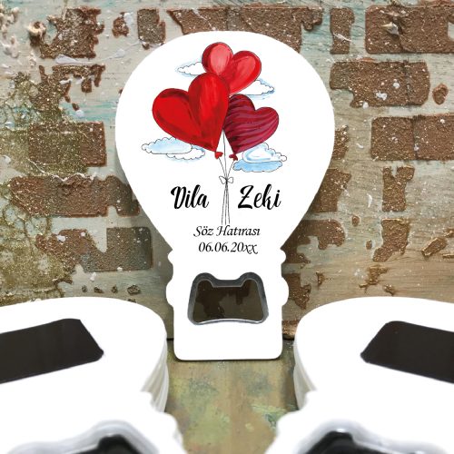 Balon Açacaklı Magnet 0327 - Kalp Balonlu Hediyelik Magnet - Otuz9 Reklam
