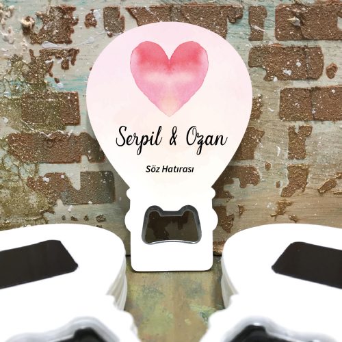 Balon Açacaklı Magnet 0329 - Kalpli Hediyelik Magnet - Otuz9 Reklam