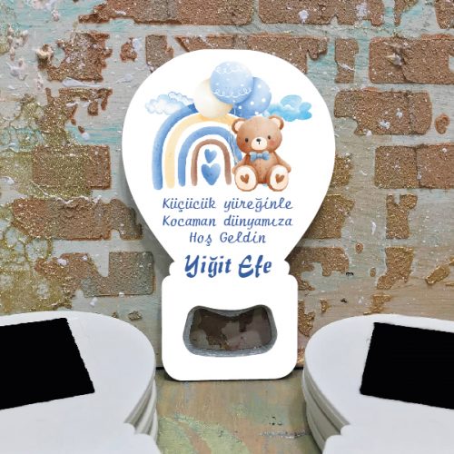 Balon Açacaklı Magnet 362 - Sevimli Mavi Ayıcık Tasarımı Balon Açacaklı Magnet 362 - Sevimli Mavi Ayıcık Tasarımı - Otuz9 Reklam