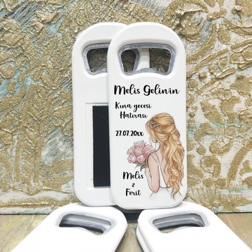 Dikdörtgen Açacaklı Magnet 1001 Dikdörtgen Açacaklı Magnet 01001 - Bekarlığa Veda, Kına Kızı Hediyelik Magnet - Otuz9 Reklam