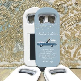 Dikdörtgen Açacaklı Magnet 01026 - Gelin Damat Düğün, Nikah Hediyelik Magnet