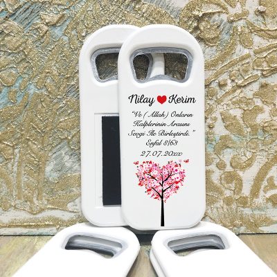 Dikdörtgen Açacaklı Magnet 01027 - Söz, Nişan, Nikah Hediyelik Magnet