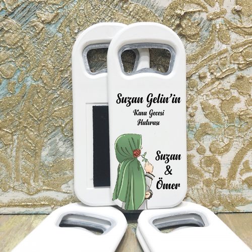 Tesettürlü Kına Kızı Tasarım Magnet - Yaren Davetiye