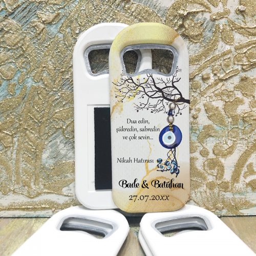 Dikdörtgen Açacaklı Magnet 01060 - Nazar Boncuklu, Söz, Nişan, Nikah Hediyelik Magnet - Otuz9 Reklam
