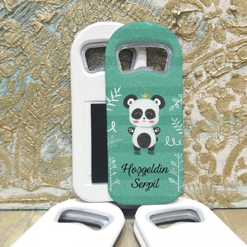 Dikdörtgen Açacaklı Magnet 1071 - Panda Hediyelik Magnet - Yaren Davetiye