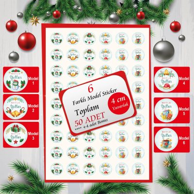 Yılbaşı - Yeni Yıl Temalı Etiket Seti 06