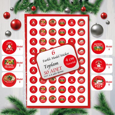 Yılbaşı - Yeni Yıl Temalı Etiket Seti 04