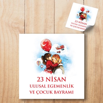 Kare Etiket 127 - 23 Nisan Çocuk Bayramı Sticker