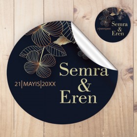Yuvarlak Etiket 001 - Söz, Nişan, Düğün Tasarım