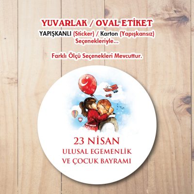 Yuvarlak Etiket 127 - 23 Nisan Çocuk Bayramı