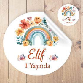 Yuvarlak Etiket 169 - Gökkuşağı Tasarım