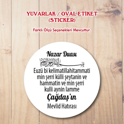 Hediyelik Etiket - Yaren Davetiye