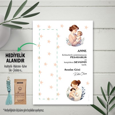 Hediyelik Kartı 0168 - Anneler Günü Temalı Anahtarlık Kartı
