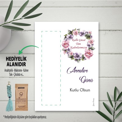 Hediyelik Kartı 0171 - Anneler Günü Temalı Anahtarlık Kartı