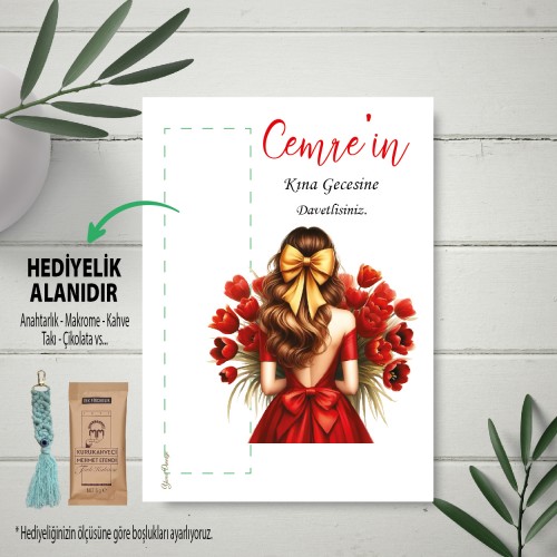 Kına Mendil Kartı Hediyelik Kartı - Yaren Davetiye