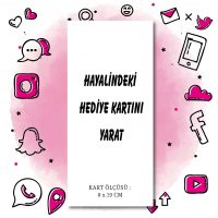 01 - Hediye Kartı (8  x 19  cm) Tasarla