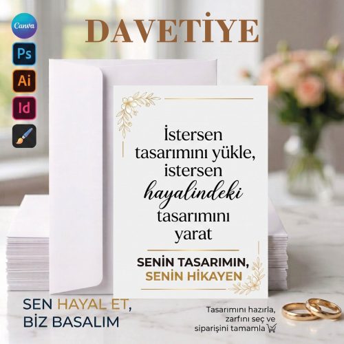 Sen Tasarla Kendi Tasarımını Yükle ve Bastır | Yapay Zeka, Pdf, Canva Davetiye Baskısı - Yaren Davetiye