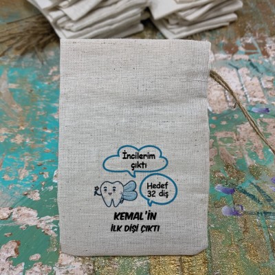 Baskılı Kese 0033 Mavi Diş Perisi Temalı Hediyelik Kese