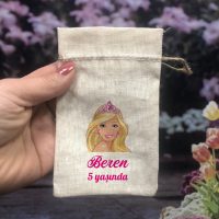Hediye Baskılı Kese Doğum Günü Barbie Tasarım Hediyelik Kese