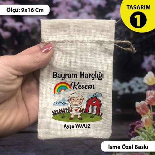 Şeker Bayramı Kesesi İsme Özel Baskılı Kese - Otuz9 Reklam
