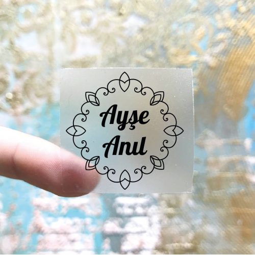 Kare Şeffaf Etiket 527 - Yaren Davetiye