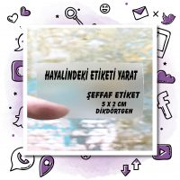 01 - Şeffaf Etiket Tasarla Dikdörtgen  (5x2 cm)