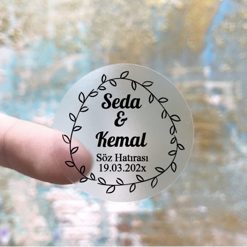 Hediyelik Şeffaf Etiket - Yaren Davetiye