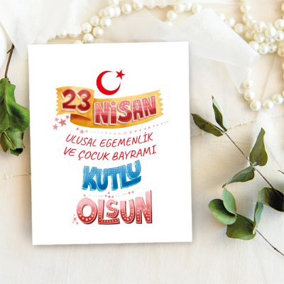 Takı Kartı 127 - 23 Nisan Çocuk Bayramı Hatırası Bileklik Hediye Kartı