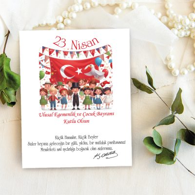 Takı Kartı 129 - 23 Nisan Çocuk Bayramı Hatırası Bileklik Hediye Kartı