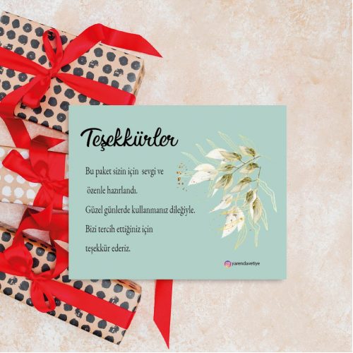 Teşekkür Kartı - Otuz9 Reklam