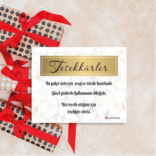 Teşekkür Kartı - Otuz9 Reklam